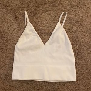 White crop tank top